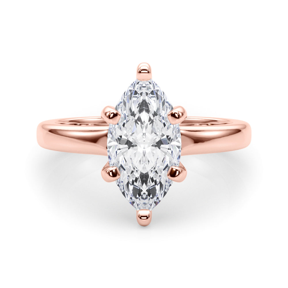 IGI Lab-Grown D-VVS Marquise Cut Diamond Solitaire Engagement Ring.