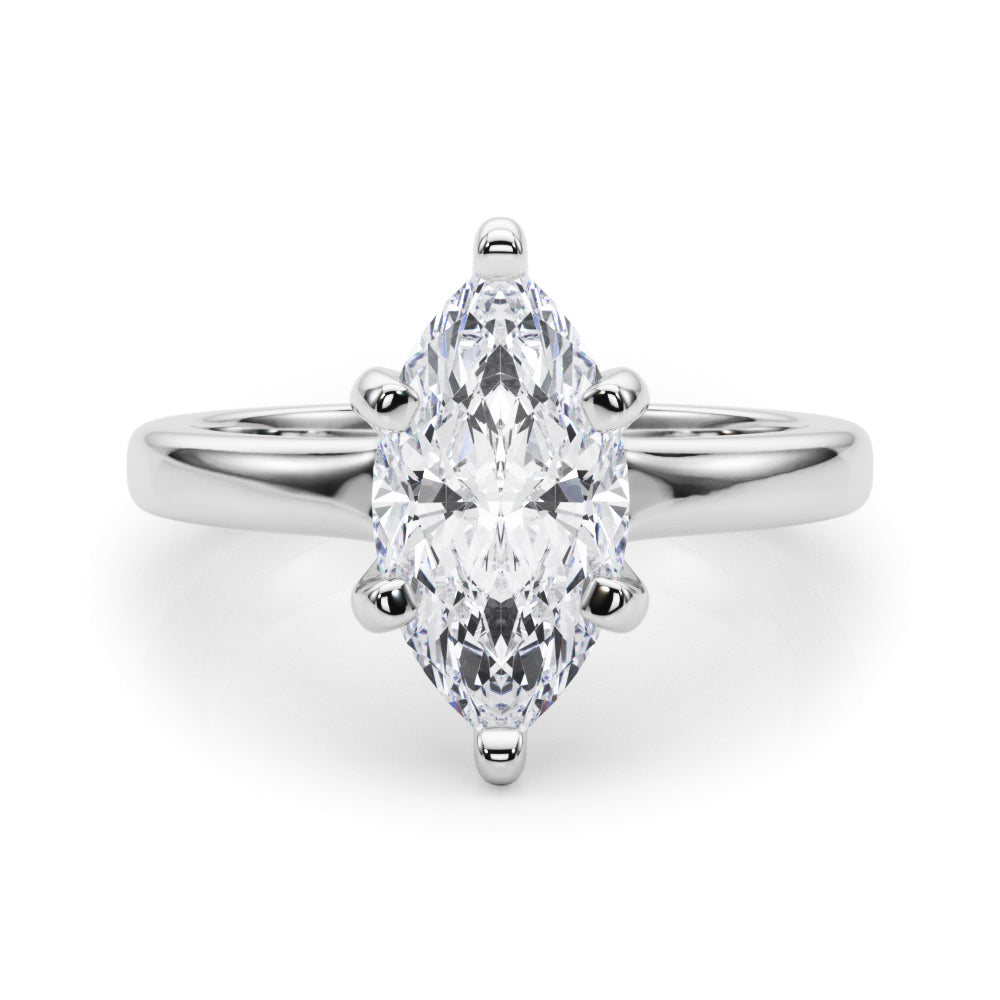 IGI Lab-Grown D-VVS Marquise Cut Diamond Solitaire Engagement Ring.