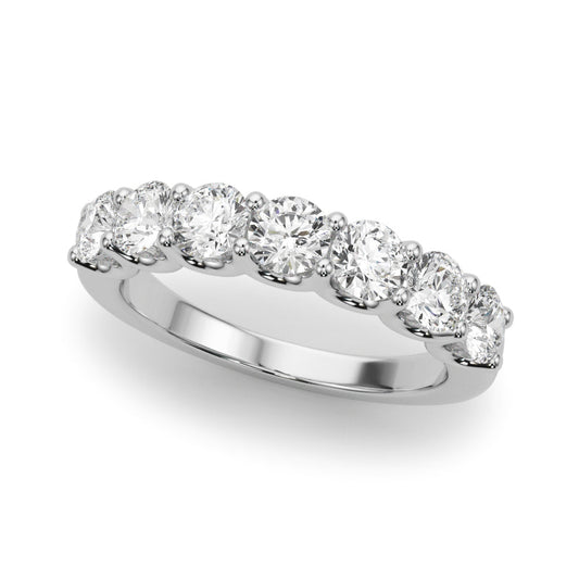 Lab Grown Round Diamond 7 Stone U Prong Set Diamond Ring D Color VVS Clarity