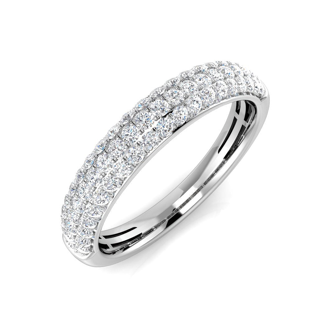 0.34-0.55ct Lab-Grown Round Cut D/VVS Diamond Half Eternity Ring