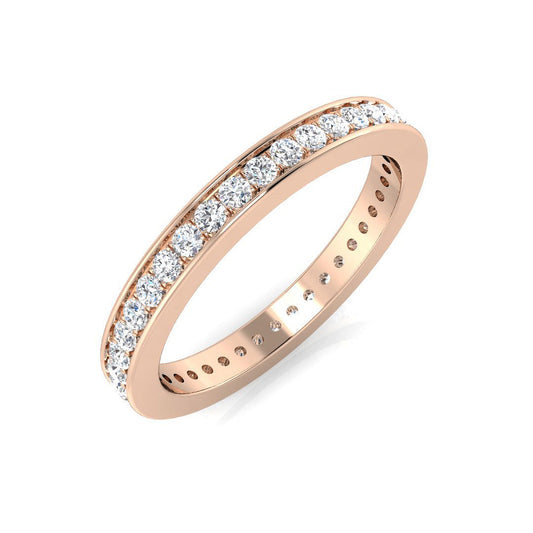 0.50 to 0.80 Carat Lab-Grown Round Cut D/VVS Diamond Channel Set Full Eternity Ring.