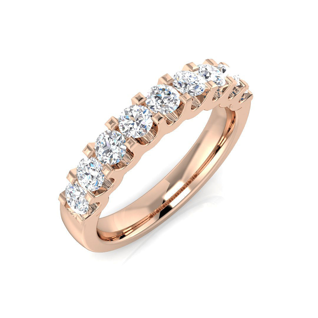 0.45-1.00ct Lab-Grown Round Cut Diamond Claw Set Half Eternity Ring