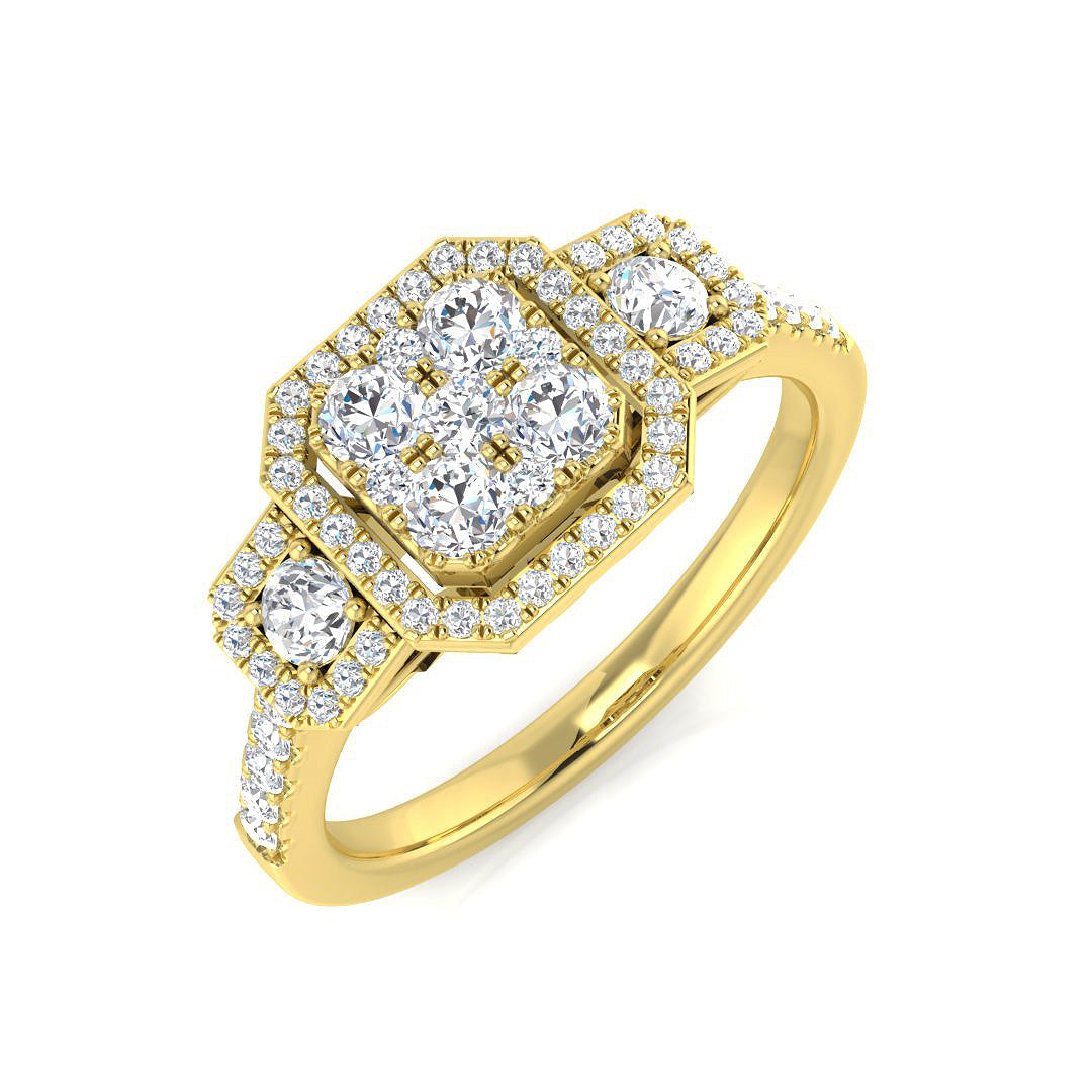 0.50-1.50ct Lab Grown D/VVS Round Cut Diamond Trilogy Ring
