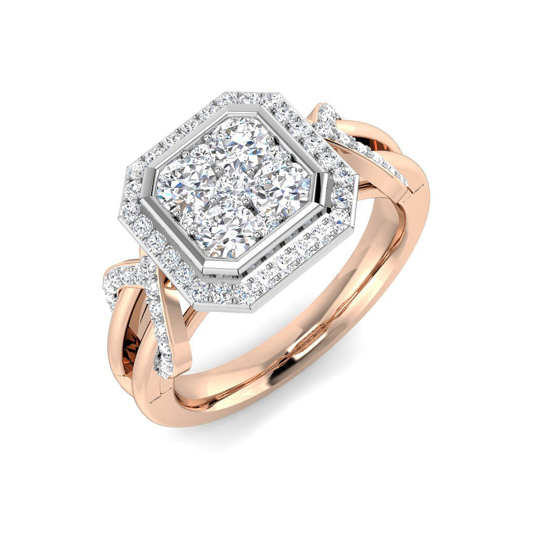 Natural Round Cut Diamond Cluster Ring For Her
