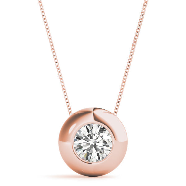 Natural Round Shape Bezel Set Pendant Ð Minimalist Elegance