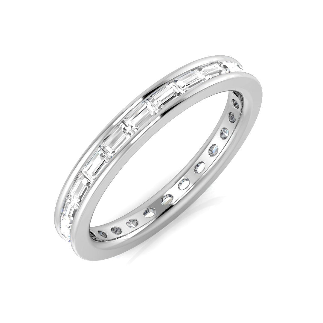 1.00 to 1.30ct Lab-Grown Baguette Cut D/VVS Diamond Channel Set Full Eternity Ring.