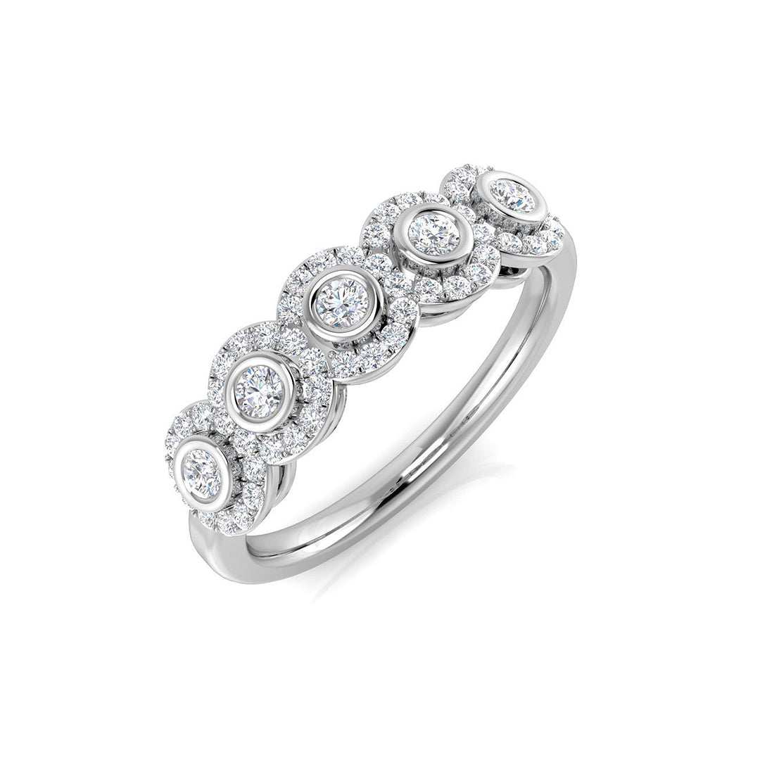 5-Stone Ring Lab Grown Diamond 0.41ct D/VVS Round Cut