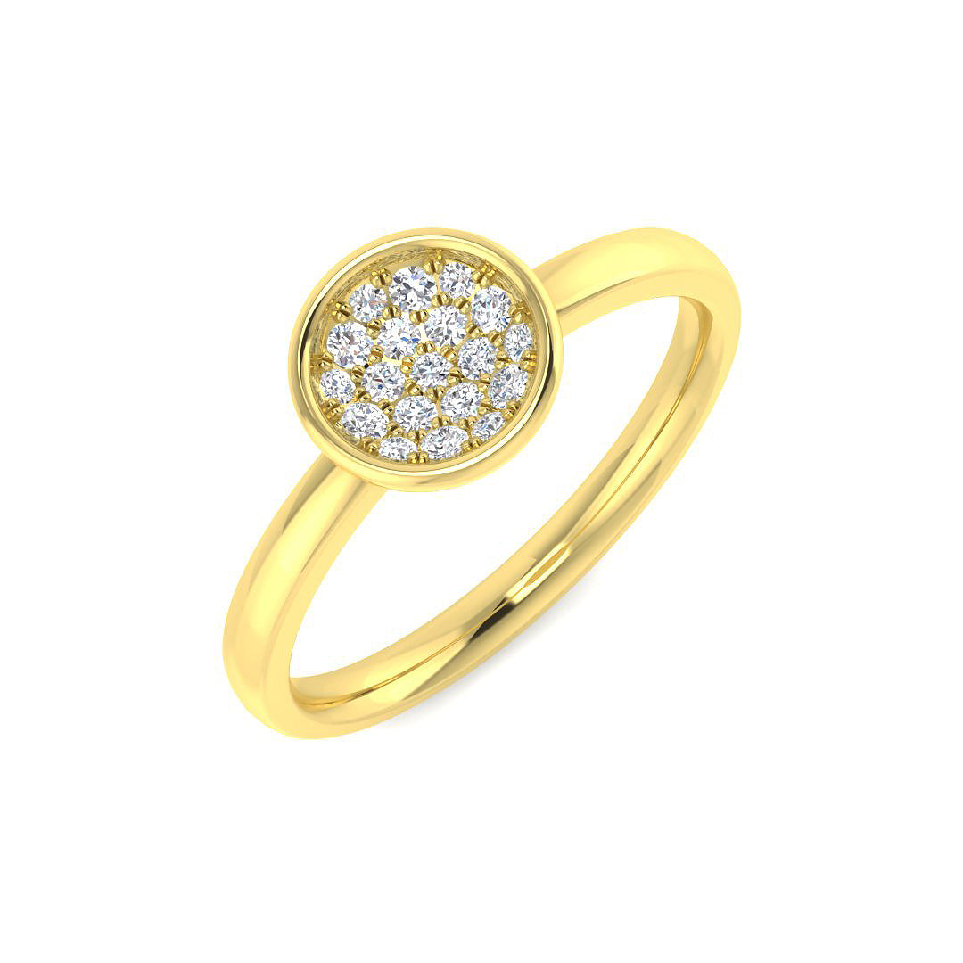 Natural Round Cut Diamond Cluster Engagement Ring