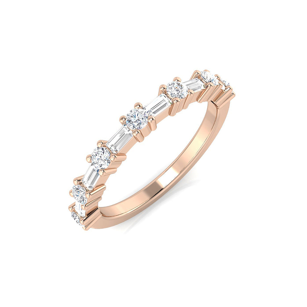 Baguette Cut Half Eternity Ring 0.44Ct D/VVS Lab-Grown Diamond Bar Set