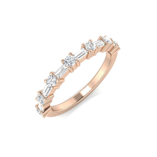 Baguette Cut Half Eternity Ring 0.44Ct D/VVS Lab-Grown Diamond Bar Set