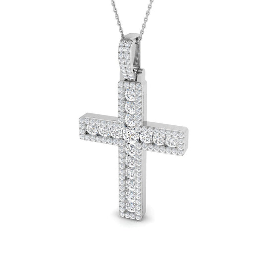 0.44ct Ð 3.05ct Round Diamond PavŽ Cross Necklace in Platinum