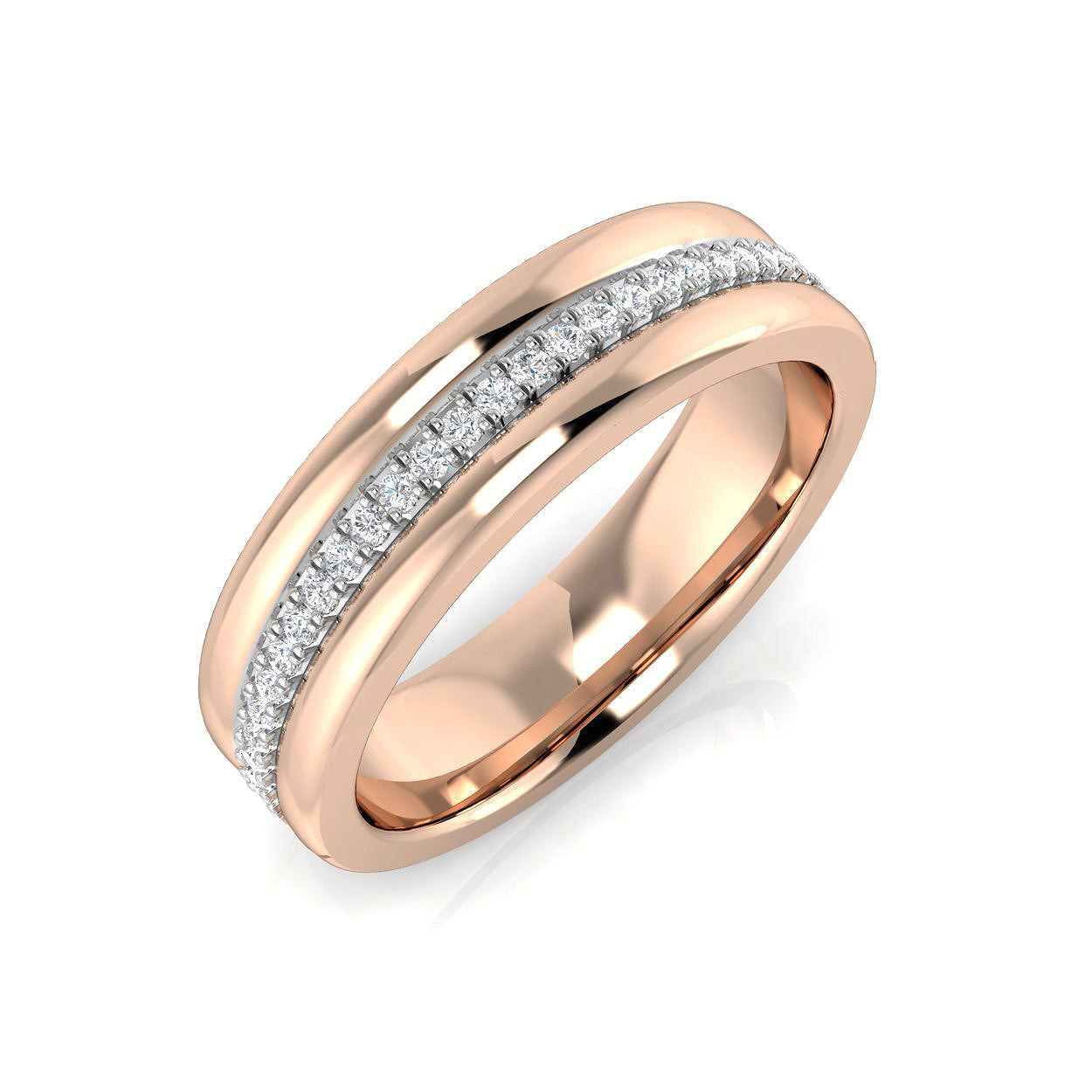 0.12ct Lab-Grown Round Cut D/VVS Diamond Half Eternity Ring