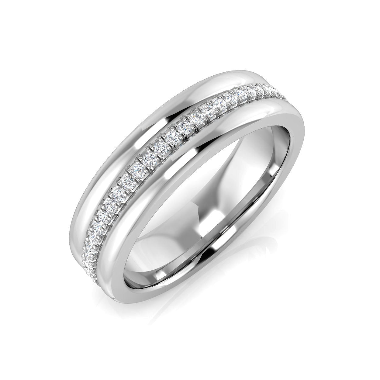 0.12ct Lab-Grown Round Cut D/VVS Diamond Half Eternity Ring