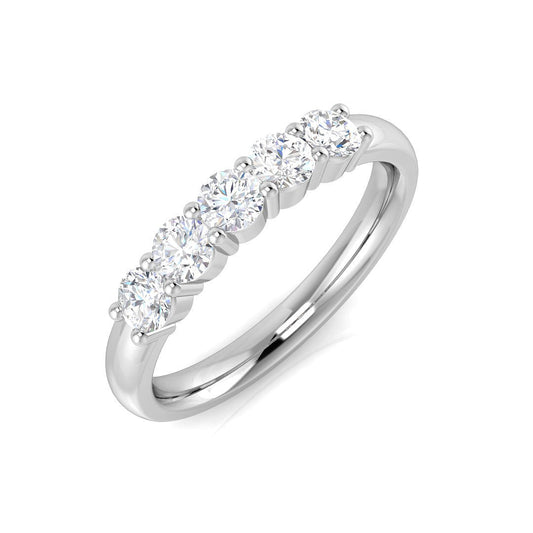 5-Stone Ring Lab Grown Diamond 0.56ct D/VVS Round Cut