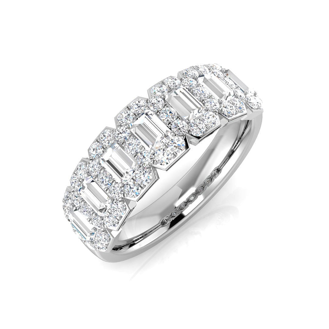Natural Baguette Cut Diamond 7-Stone Anniversary or Wedding Band