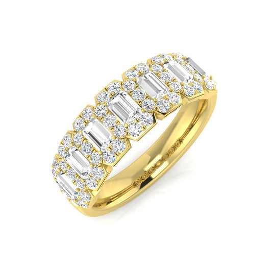 Natural Baguette Cut Diamond 7-Stone Anniversary or Wedding Band