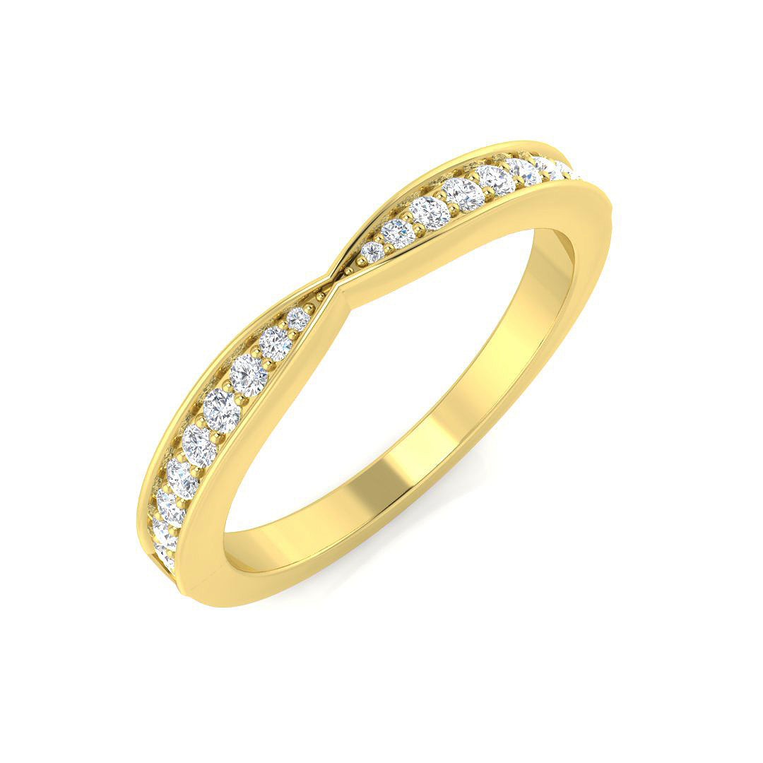 0.21ct D/VVS Lab-Grown Round Cut Diamond Half Eternity Ring