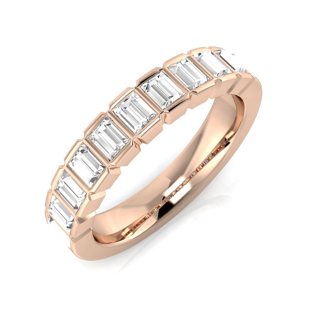 0.50-1.00ct Lab-Grown Baguette Cut D/VVS Diamond Half Eternity Ring