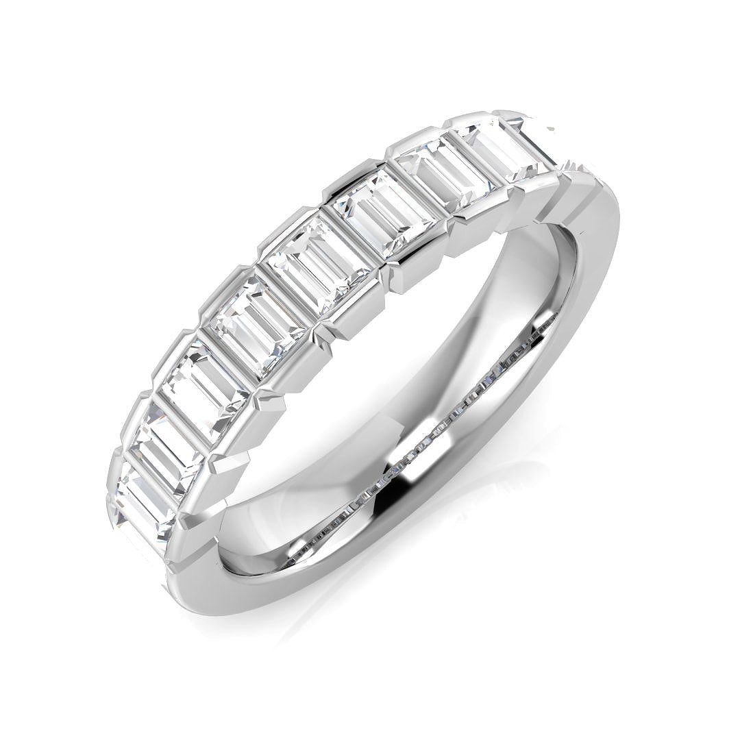 0.50-1.00ct Lab-Grown Baguette Cut D/VVS Diamond Half Eternity Ring