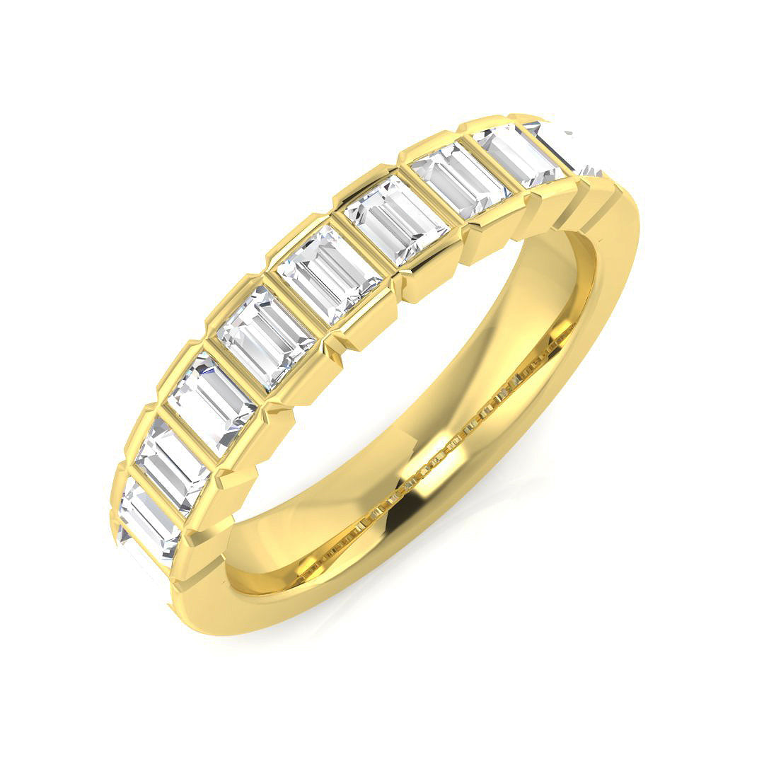 0.50-1.00ct Lab-Grown Baguette Cut D/VVS Diamond Half Eternity Ring