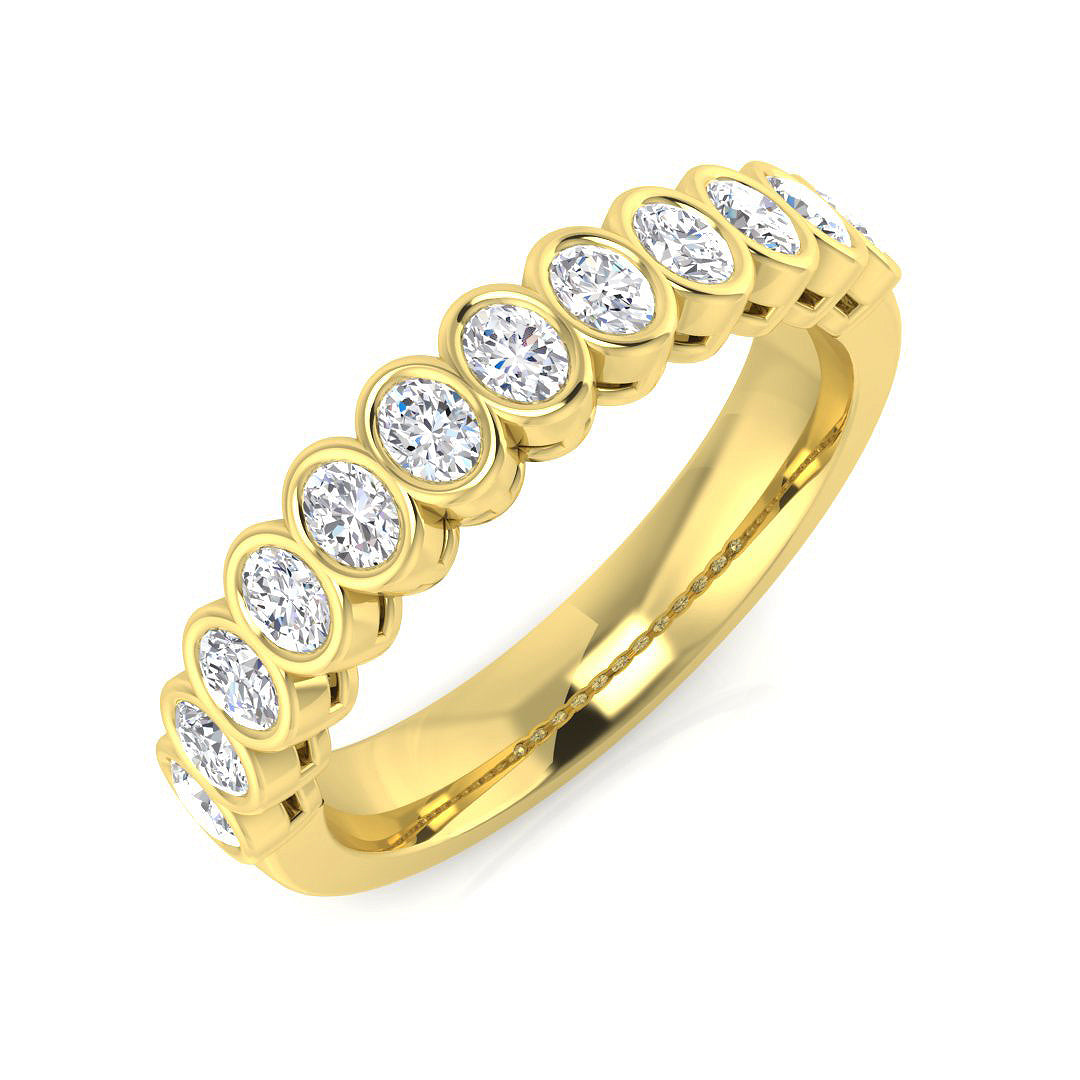 0.60ct Lab-Grown Round Cut D/VVS Diamond Half Eternity Ring