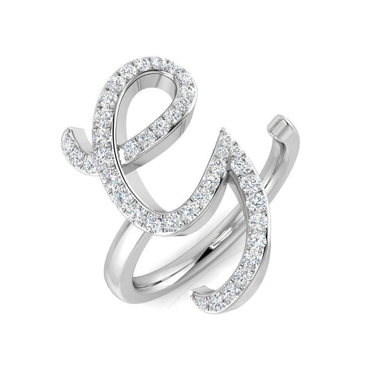 0.40 Carat Round Diamond Micro PavŽ Letter G Initial Ring