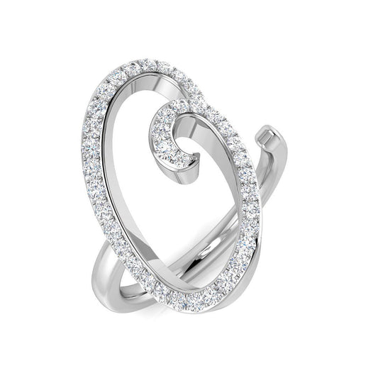 0.45 Carat Round Diamond Micro PavŽ Letter O Initial Ring