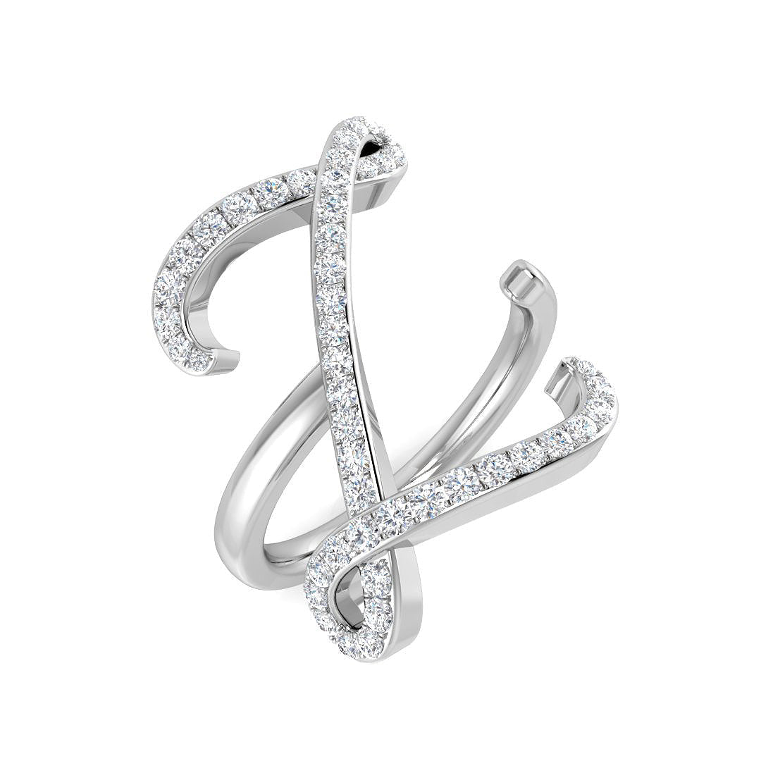 0.50 Carat Round Diamond Micro PavŽ Letter Z Initial Ring