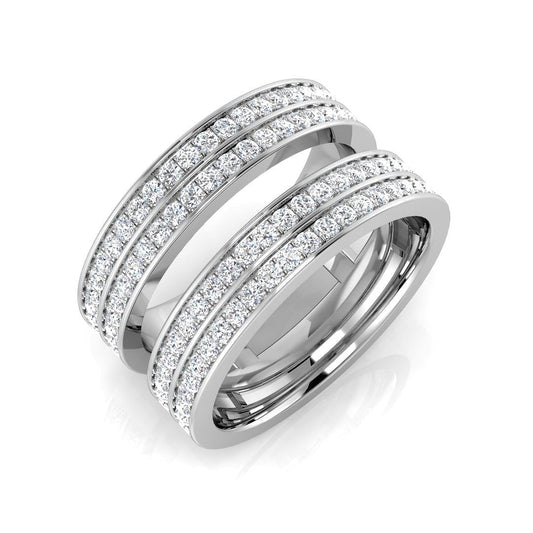 0.75ct Lab-Grown D/VVS Round Cut Diamond Half Eternity Ring.
