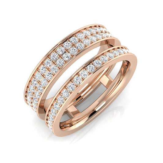 0.84ct Lab-Grown D/VVS Round Cut Diamond Half Eternity Ring.