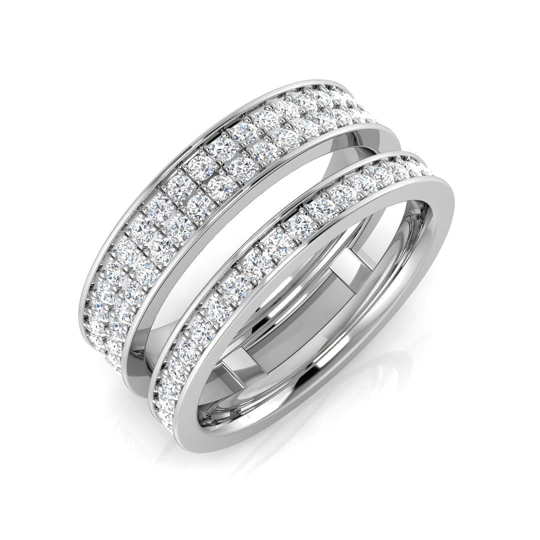 0.84ct Lab-Grown D/VVS Round Cut Diamond Half Eternity Ring.