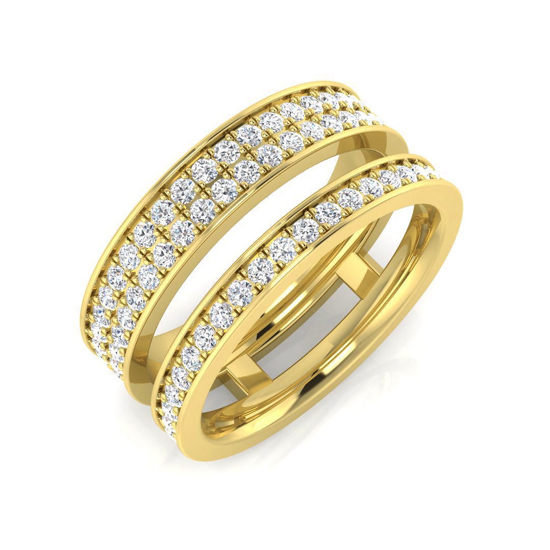 0.84ct Lab-Grown D/VVS Round Cut Diamond Half Eternity Ring.
