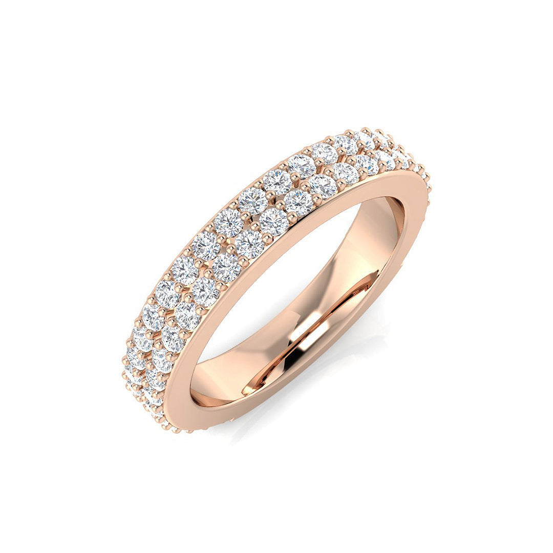 0.95ct Lab-Grown Round Cut D/VVS Diamond Half Eternity Ring