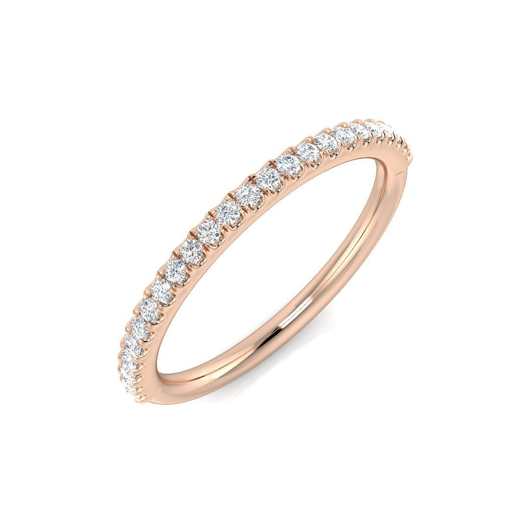 0.10-0.20ct Lab-Grown Round Cut Diamond Claw Set Half Eternity Ring