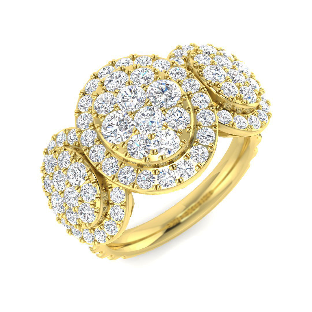 3-Stone Ring Lab Grown Diamond 2.00ct Round Cut D/VVS .