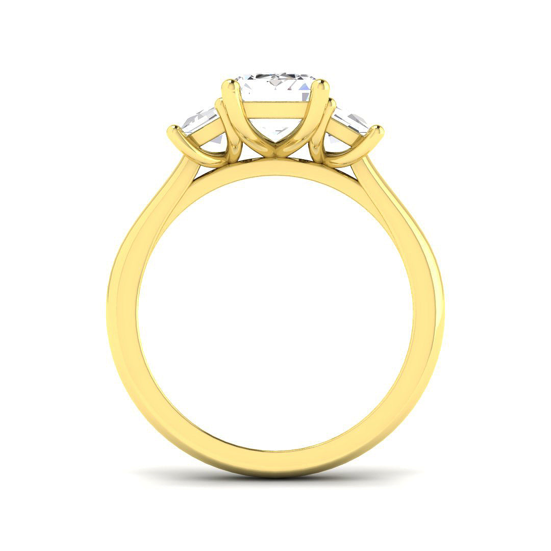 3-Stone Ring Lab Grown Diamond 2.50ct Emerald Cut D/VVS