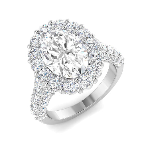 Lab Grown Round & Oval Cut Diamond Prong Set Engagement Ring