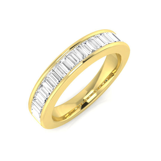 0.45-1.35ct Lab-Grown D/VVS Baguette Cut Diamond Channel Set Half Eternity Ring.