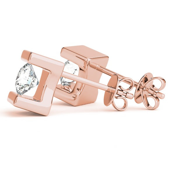 Lab-Grown Diamond Stud Earrings For Women, Round Brilliant Cut Tension Set , D Color VVS Top Quality