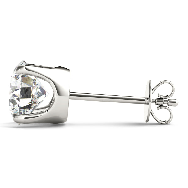 Lab-Grown Diamond Stud Earrings For Women, Round Brilliant Cut Martini Prong Setting