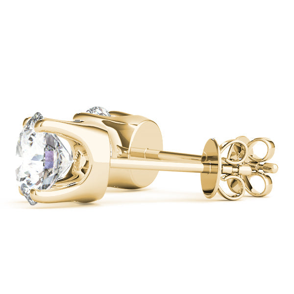 Lab-Grown Diamond Stud Earrings For Women, Round Brilliant Cut Martini Prong Setting