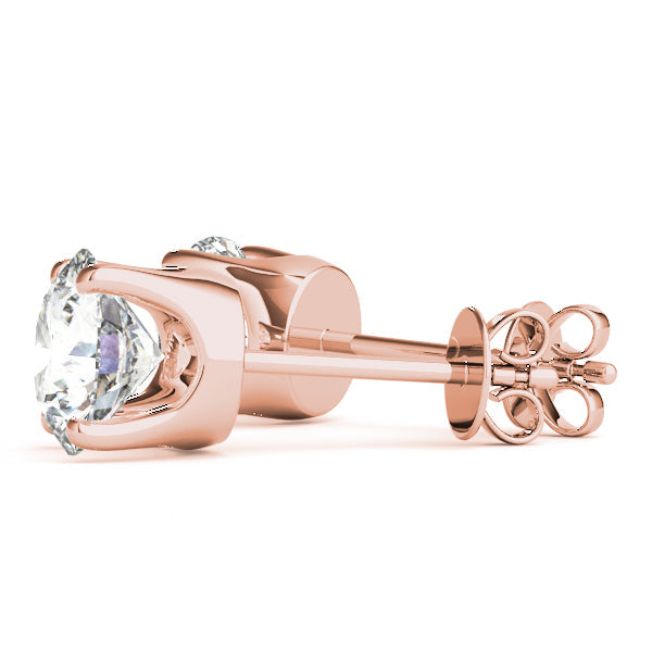 Lab-Grown Diamond Stud Earrings For Women, Round Brilliant Cut Martini Prong Setting