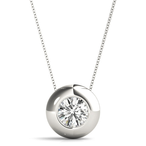 Natural Round Shape Bezel Set Pendant Ð Minimalist Elegance