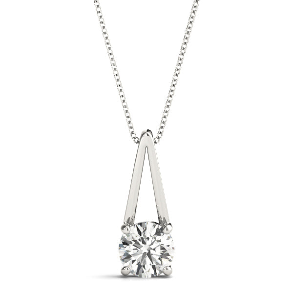 0.20 Ct To 2.00 Ct Natural Round Cut 4-Prong Solitaire Diamond Pendant