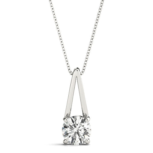 0.20 Ct To 2.00 Ct Natural Round Cut 4-Prong Solitaire Diamond Pendant