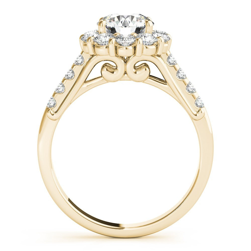 2.00 Ct DE/VS Lab Grown Round Diamond Halo Engagement Ring in Platinum