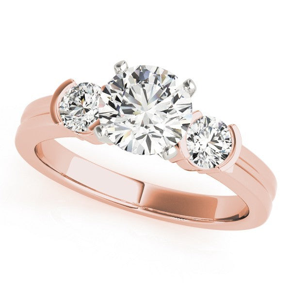 2.00ct Lab Grown Round Cut Diamond Claw Set Trilogy Engagement Ring Platinum