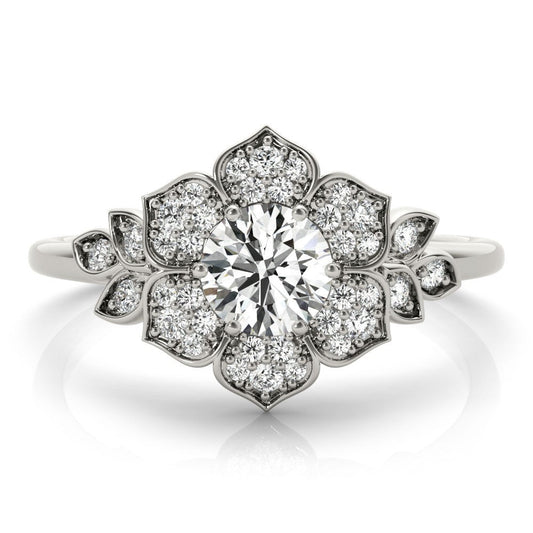 Lab-Grown Diamond Halo Engagement Ring in Platinum UK Hallmarked