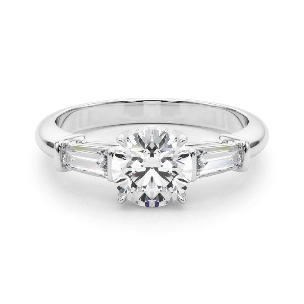Lab-Grown Round Diamond 3 Stone Engagement Ring 18K Yellow Gold 2CT DE/VS