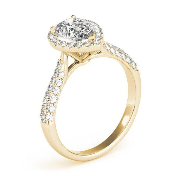 2.00 Ct DE/VS Lab Grown Pear Shape Diamond Halo Engagement Ring Platinum